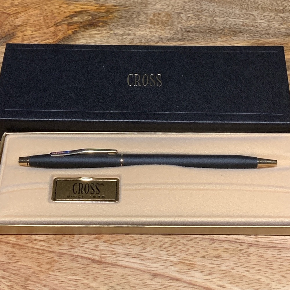 Vintage Cross Century II Ballpoint Pen - Matte Black with Gold Trim